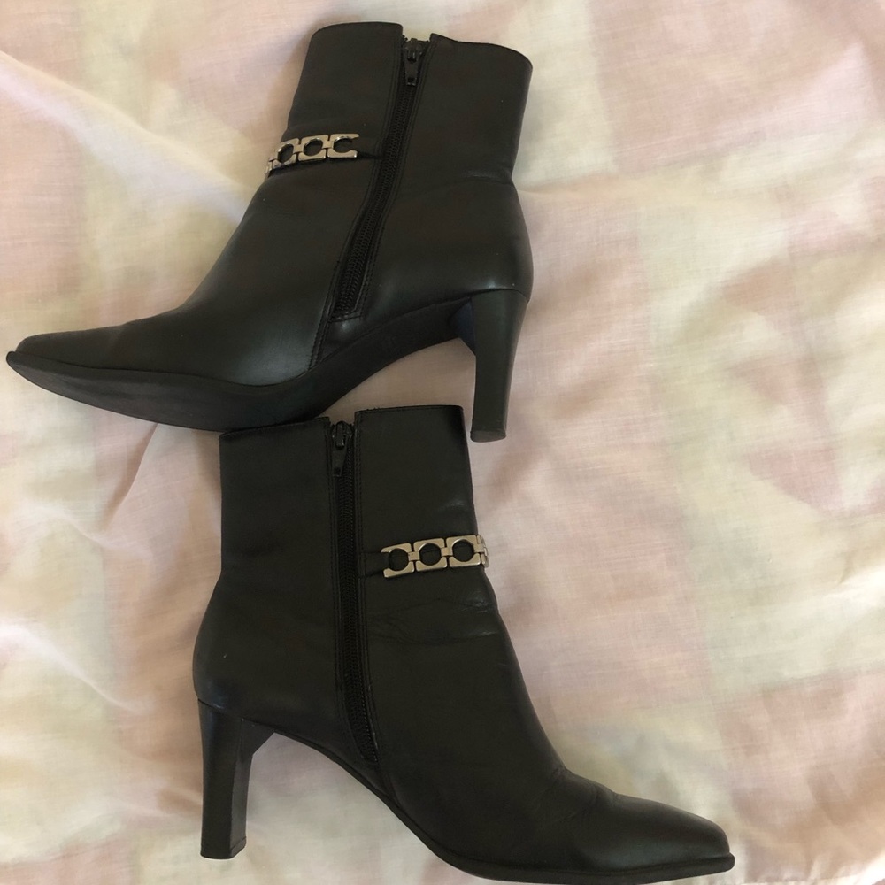 Black half boots by Tansy. EUC